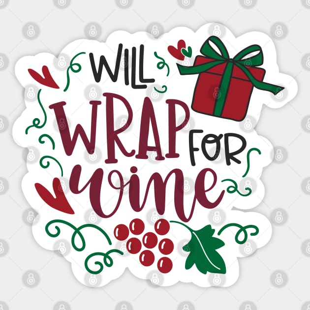 Will Wrap For Wine Sticker by Phorase